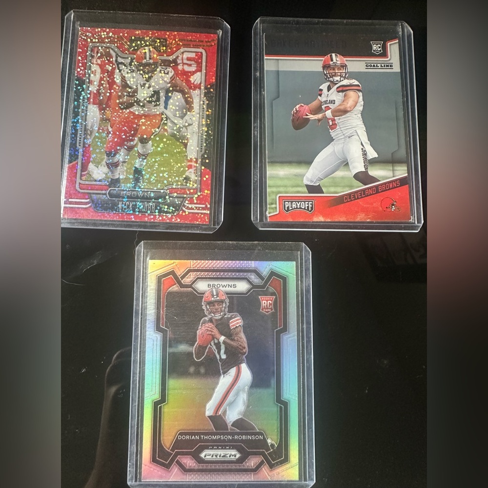Cleveland browns 3 card football lot